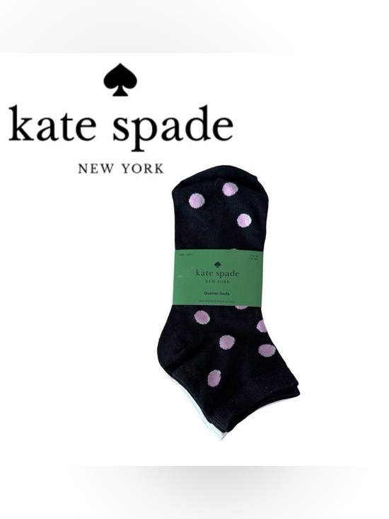 kate spade Accessories - Kate Spade No-Show Socks 3 pack, pink/white, black NWT